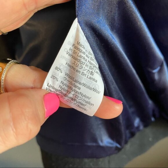 J.Crew Italian Stadium cloth Nello Gorg Size 6 black coat - Picture 2 of 5